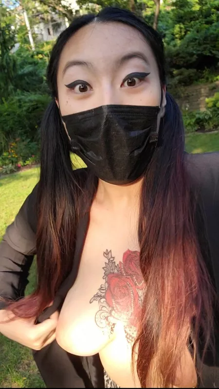 The moment you get caught flashing your tits by skyelikesitrough