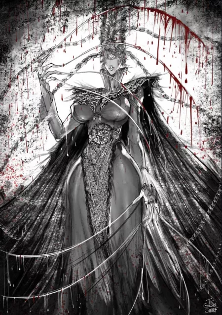 The OG thicc monster mommy (by thegoldensmurf on deviantart) queen legravalima from promised neverland. I haven't heard many opinions on how fucking hot she is... by Ok-Sea2400