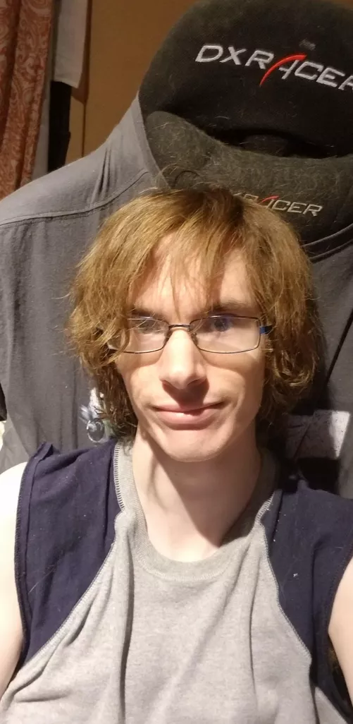 The other only pic of me with out make up & my favorite anime wig chillin while gaming on PC I'm ok with sharing ❤ by WinterBunachi