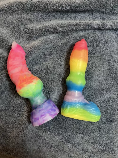 The Rainbow Pups decided to come out and play for Werewolf Wednesday. I could knot resist. by FERRET_TESTICLES