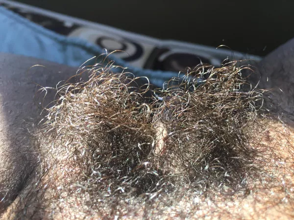 The sun shining on my dark curls makes me happy by PearNectar