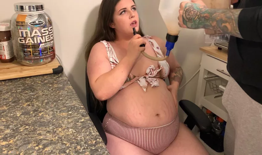 The way I look at him when he hands me the funnel… I know I’m about to pack in so many calories 🥵🥵🥵 by FatterEveryAutumn