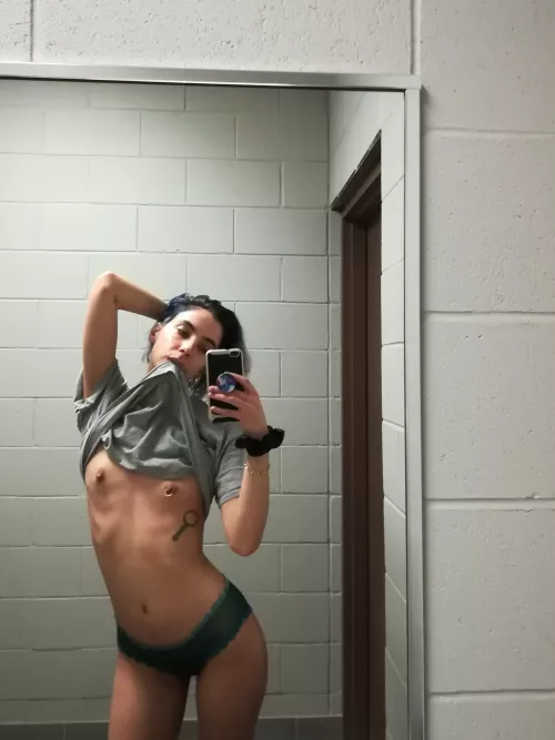 the work bathroom is my own private nude den