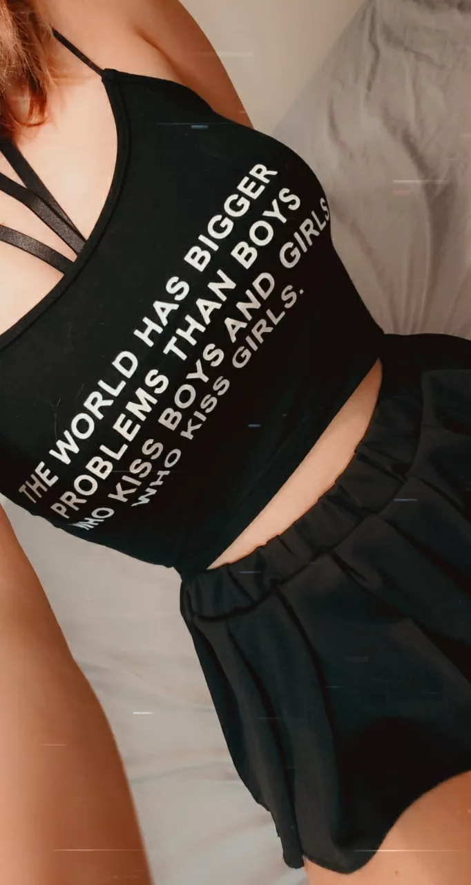 The world has bigger problems than boys who kiss boys and girls who kiss girls 😜🥰 posted by Lil-MissSunshine