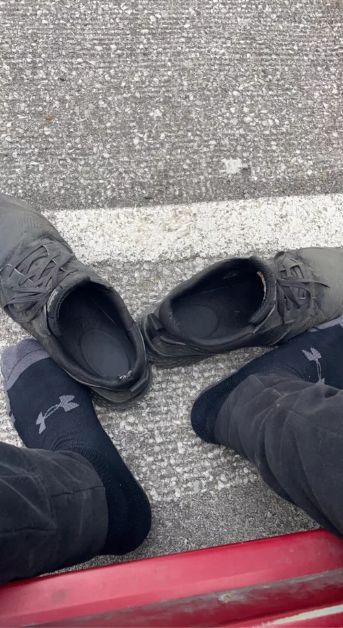 they were steaming outside in the cold after a long sweaty day in the warehouse 😈 by haslub99