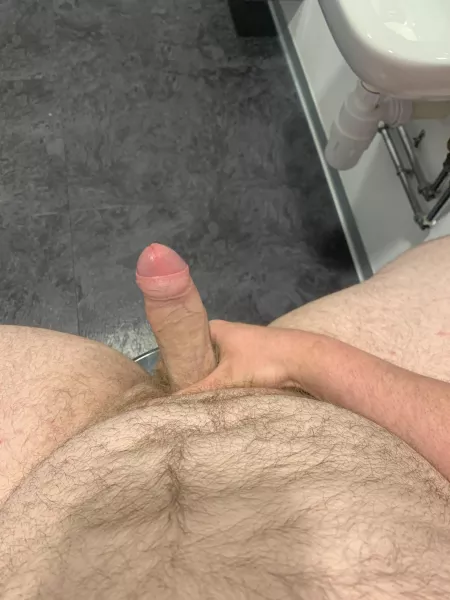 Thick bear is bored of the office so have come to the toilet to jerk off by Ok_Argument4980