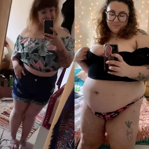 think i’ve got a chance of fitting into those jean shorts now? 🙈🐷 by freya_fox24