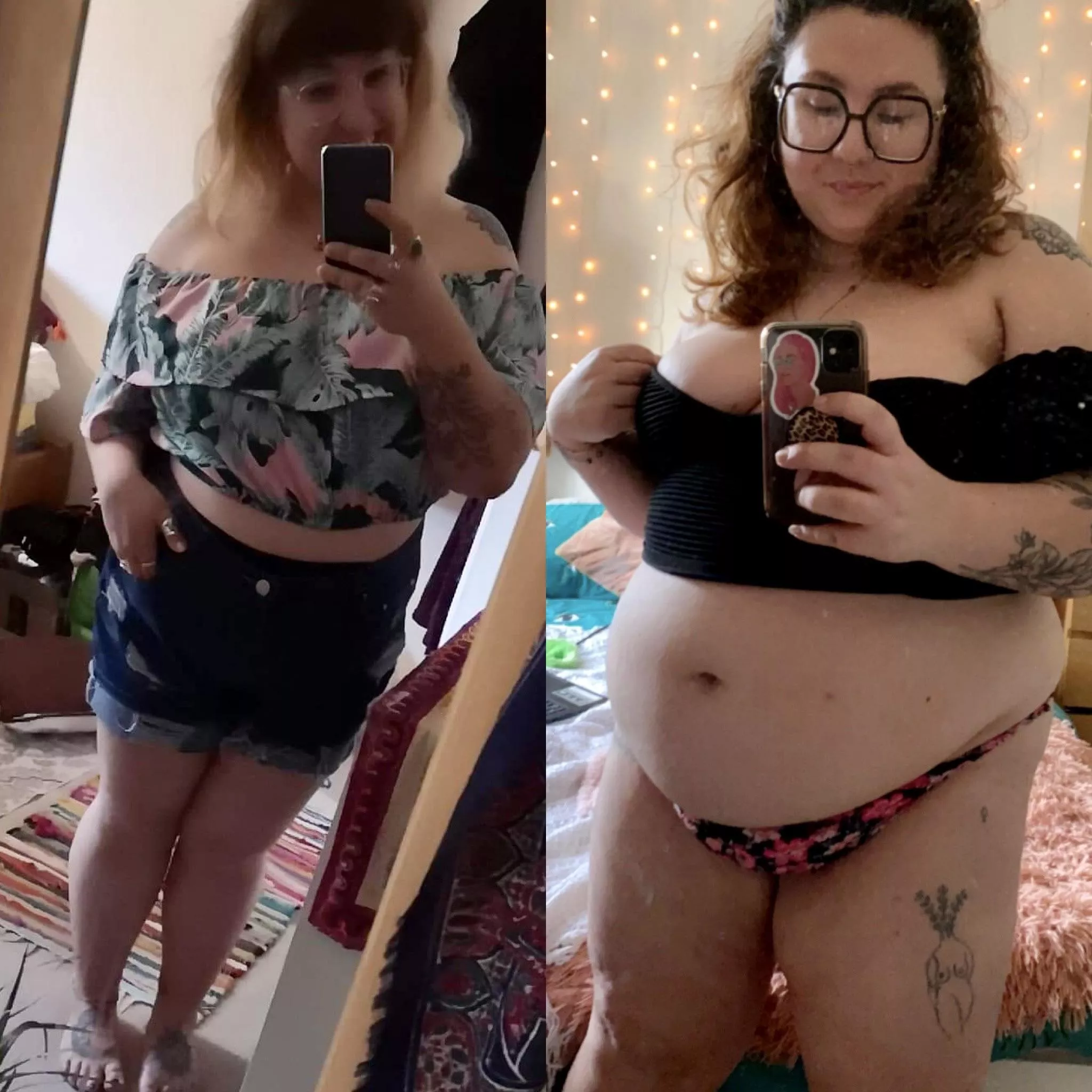 think i’ve got a chance of fitting into those jean shorts now? 🙈🐷 posted by freya_fox24