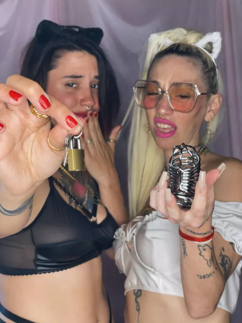 This Alpha goddesses are going to lock up your tiny pathetic dickllete for ever [domme] by naughtysativa
