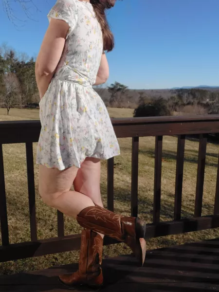 This background looks photoshopped... but it's not. This is the view of my land from my deck by msjanejenkins