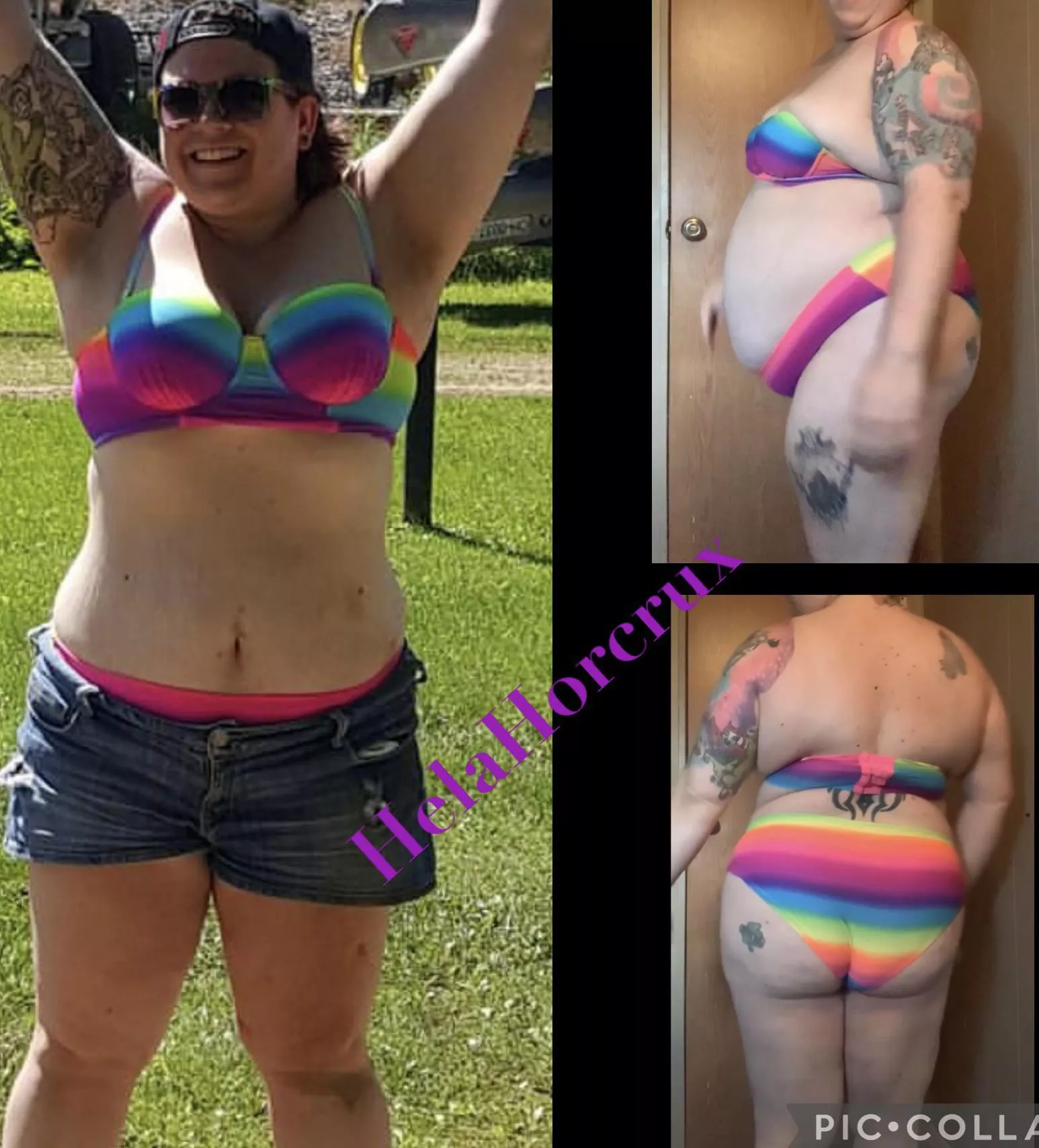 This bikini looks so much better now. Can’t wait to watch it turn into a thong. 😍🐷 posted by Hela_Horcrux