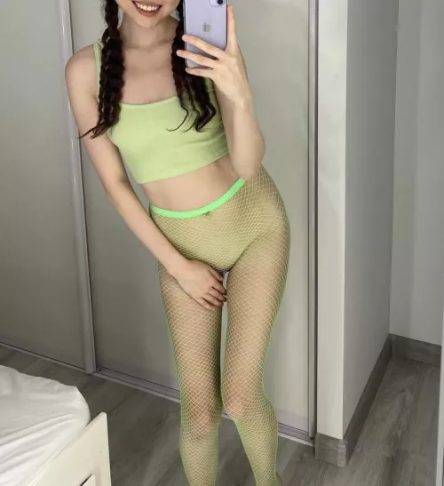 this green fishnets on me are going to drive you crazy by oh_danix