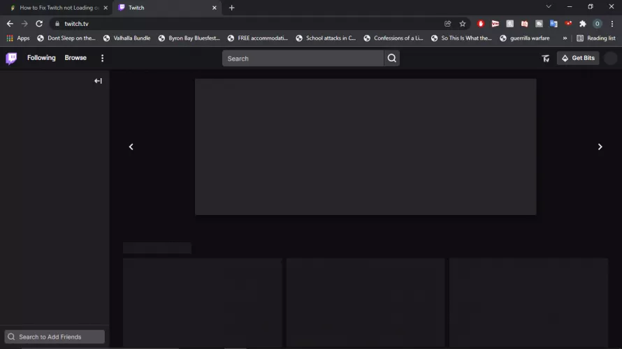 This happened to anyone else? Twitch loads but 9/10ths of the UI is completely broken. I have to type the streamer in to the URL if I want to see them and even when I do that most of the UI is still missing by oglack