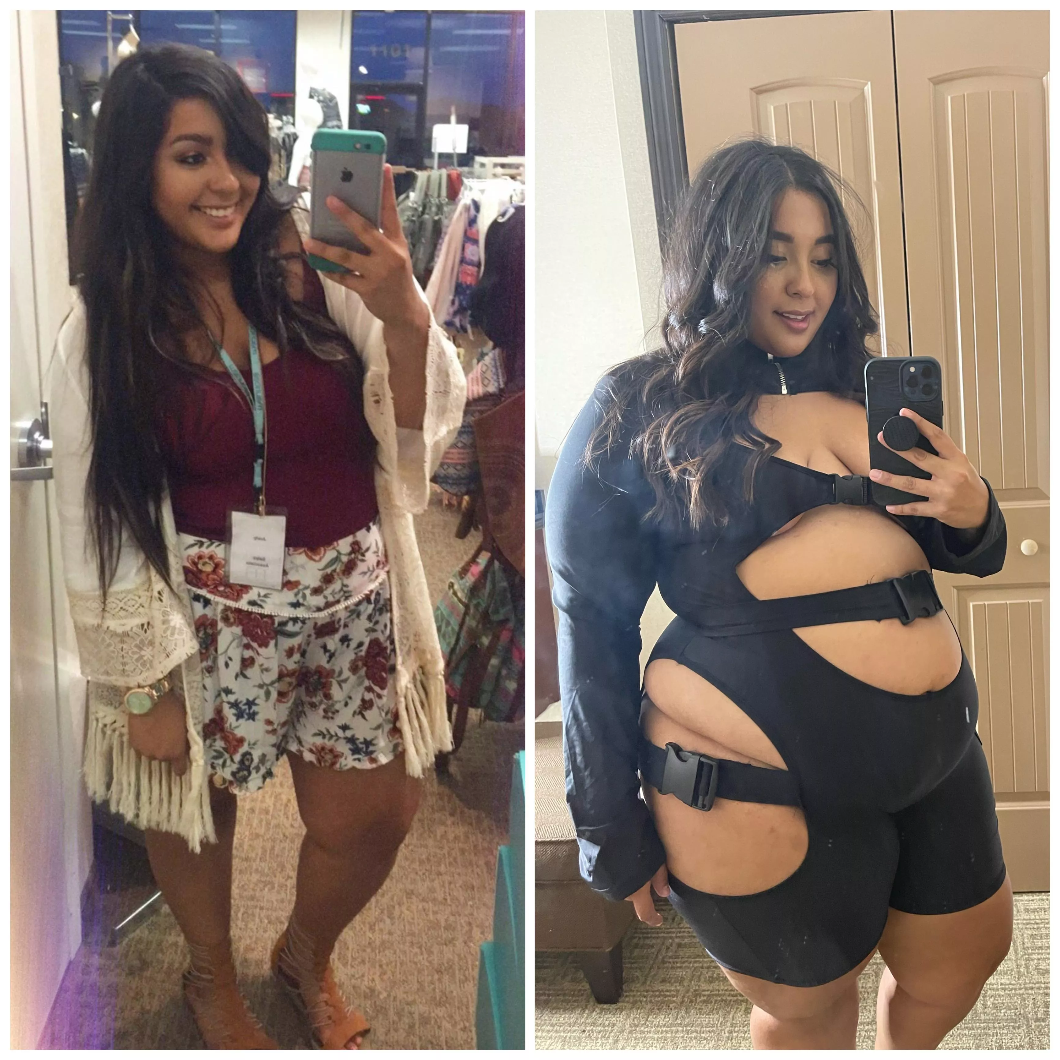 This is one of the first before and after pictures I’ve ever made of myself. I didn’t think I’d see much of a difference but boy where’d that belly come from😳 posted by Juicextea