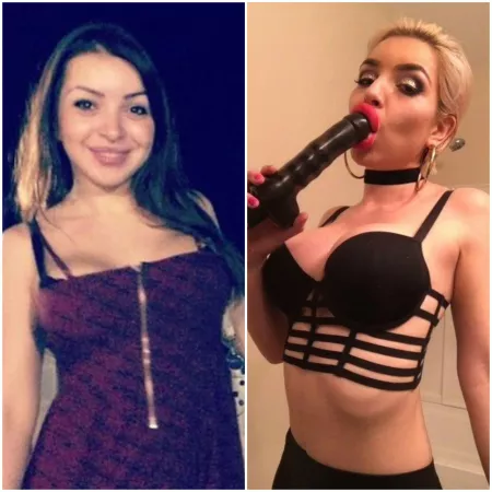 This is what fake boobs and lips can change a good girl into hot slut by 37dots