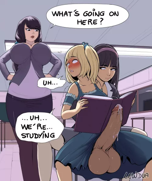 This kinda studying looks fun (artist- Lewdua) by Milfybitch