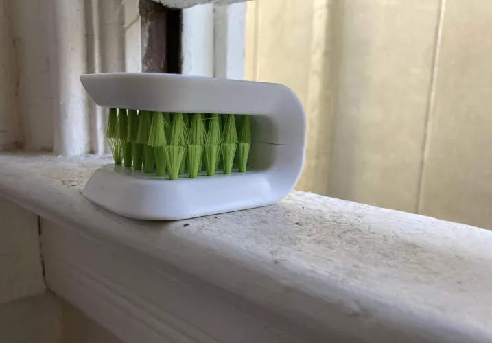 This knife cleaning brush looks like a great toe tickle brush to me. by HumbleKhajiit