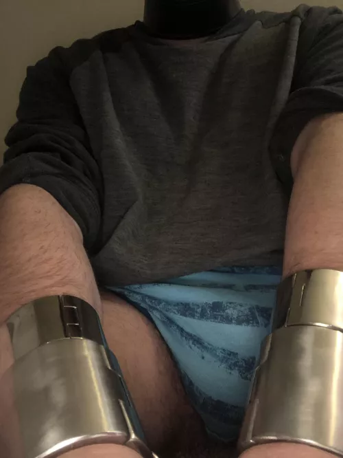 This little sissy has to look all cute in her panties and heavy cuffs :) by AzureShinobii