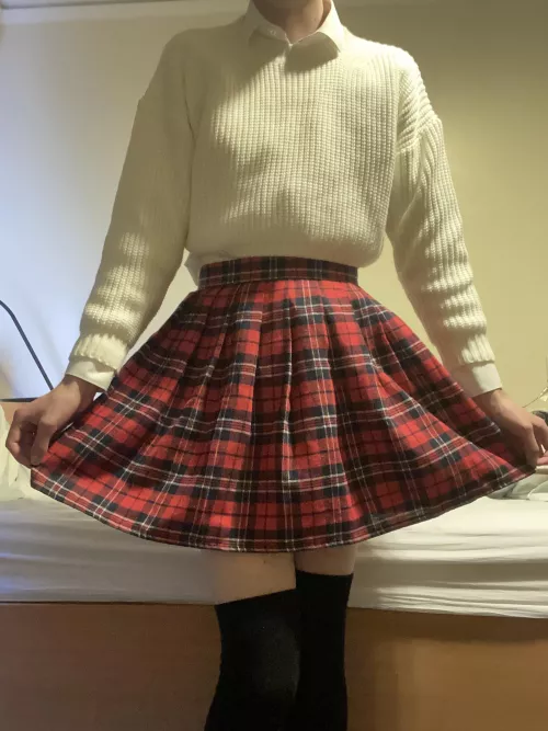 This outfit with the red plaid skirt is amazing by LostInSpace505