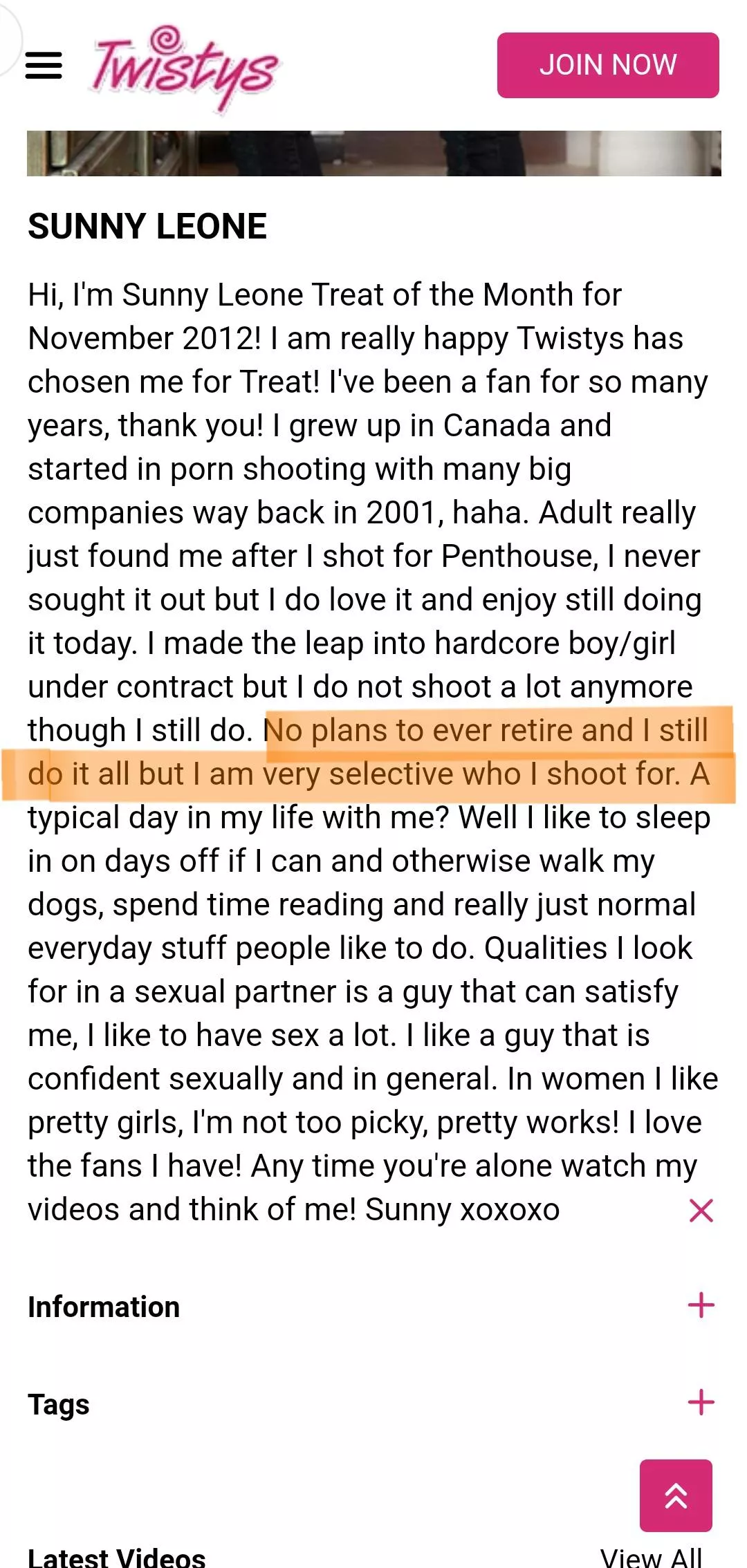 This statement is on the official website of TWISTYS. Read the highlighted line. If she said so then why did she retire 😢😰😭 posted by skull-dude