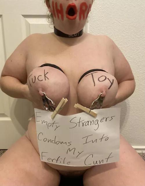 This submissive whore of mine is on her fertile days and I thought to share this with y’all. Be mean, be harsh. by MissGabrielasWhores