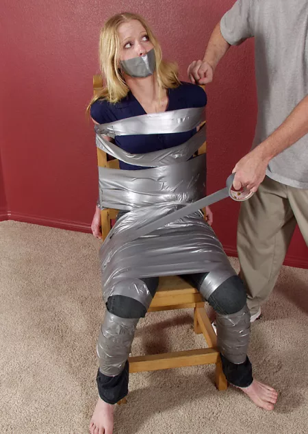 Thoroughly wrapped to the chair by pBondage