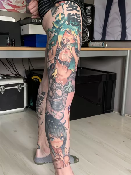 Thought you folks might appreciate my leg ink [female]. Still a WIP. by B4ttl3b34rd