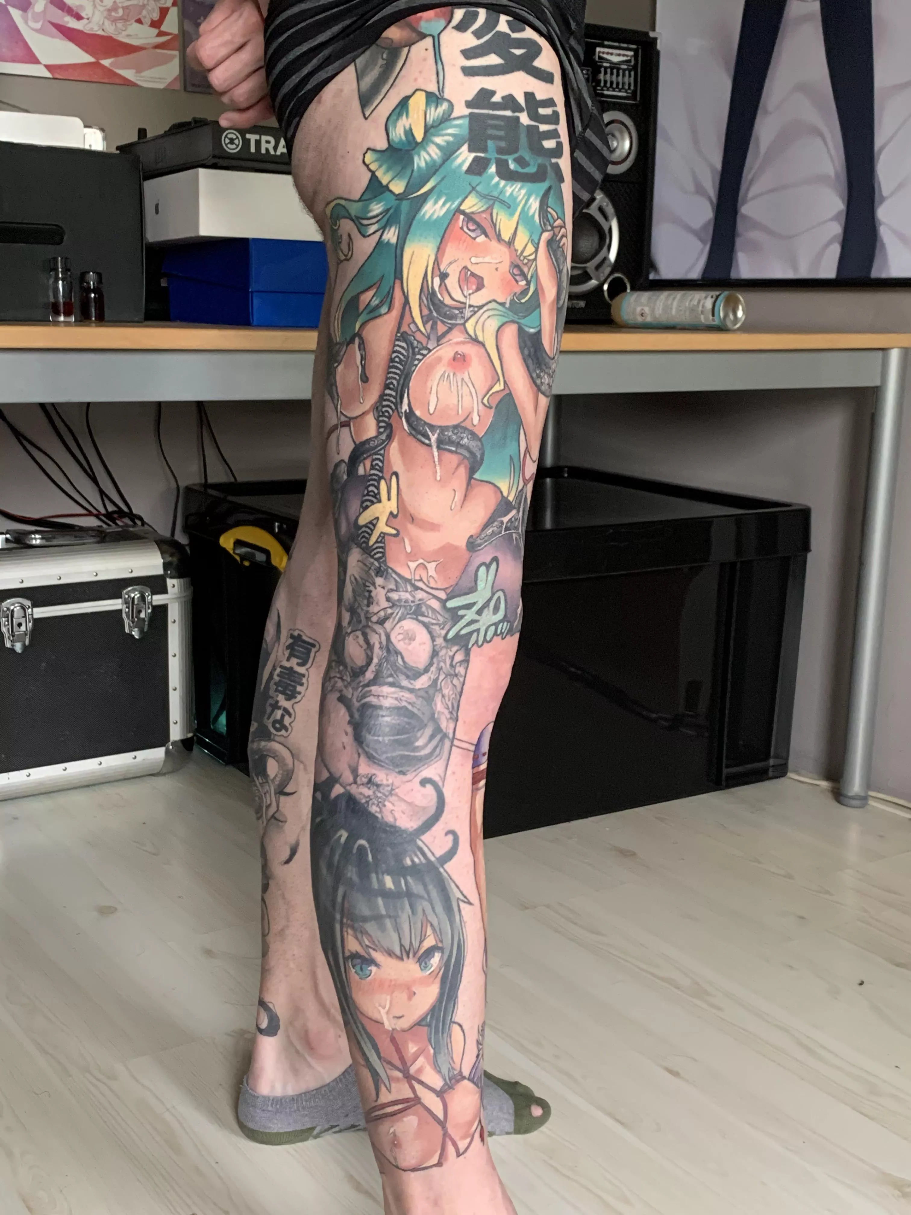 Thought you folks might appreciate my leg ink [female]. Still a WIP. posted by B4ttl3b34rd
