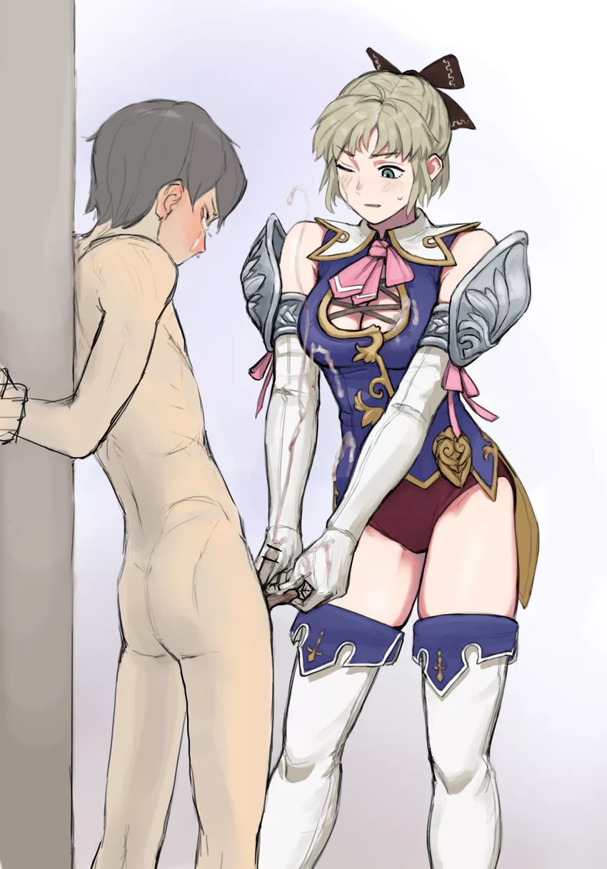 Tied to a post naked and helpless to stop the girls from playing with his body posted by Oak_jack