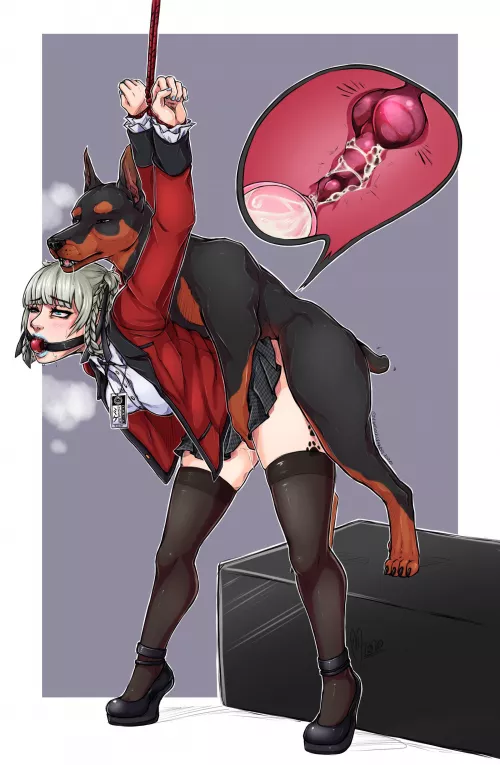 Tied up and bred by a dog (ThighsocksAndKnots) by Just4Friends69