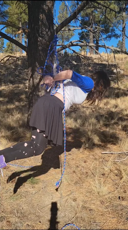 Tied up, wedgied and gaged with panties. Are they at least clean? 🤢😵😵‍💫 videos on Instagram and Twitter 💜 by WithoutViolet