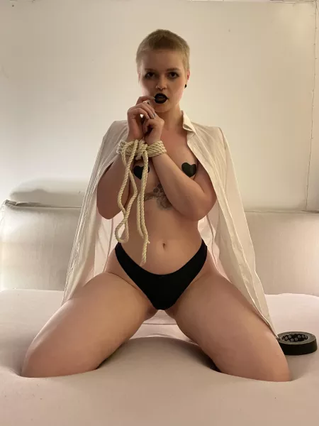 tied up, would you help me open the knot? Or would you do something else? ;) by AliceEden_