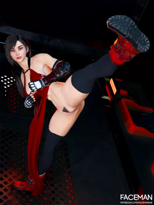 Tifa high-kick (Faceman) by Kuro-Oji