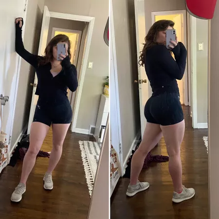 Tight gym shorts [f] by freckledspirit