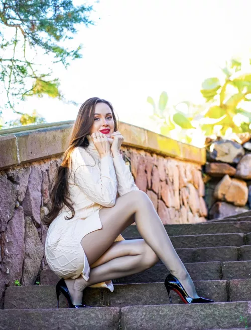 Tights sweater dress to keep myself warm by tatsianapaulava