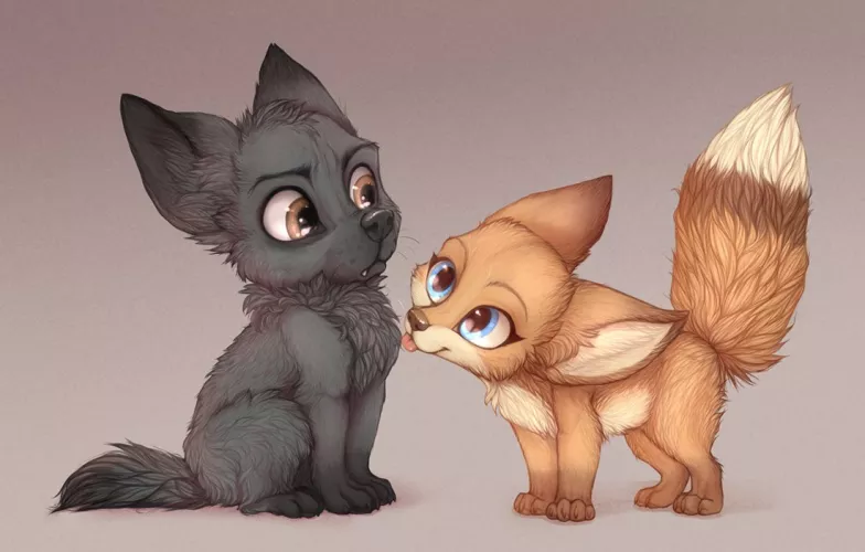 Tiny Connan and Doli! How tiny, you ask? Tiny enough to fit in a big mug. :3 by Yshanii