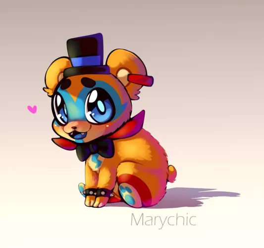 Tiny Glamrock Freddy! (Art made by Marychic3908) by Marychic3908