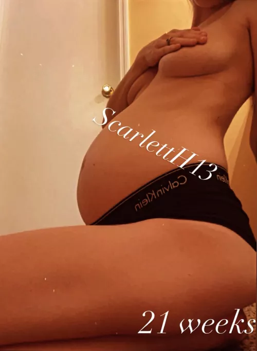 Tiny little frame, big belly😘 by 13ScarlettH