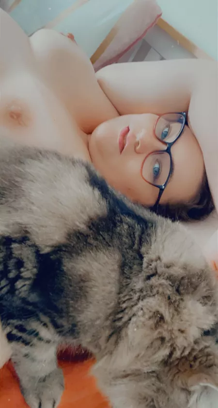 Tits glasses and furry kitty. by Academic_Break