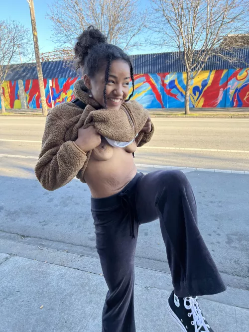 Tits out on the side of the road by lexlovescock