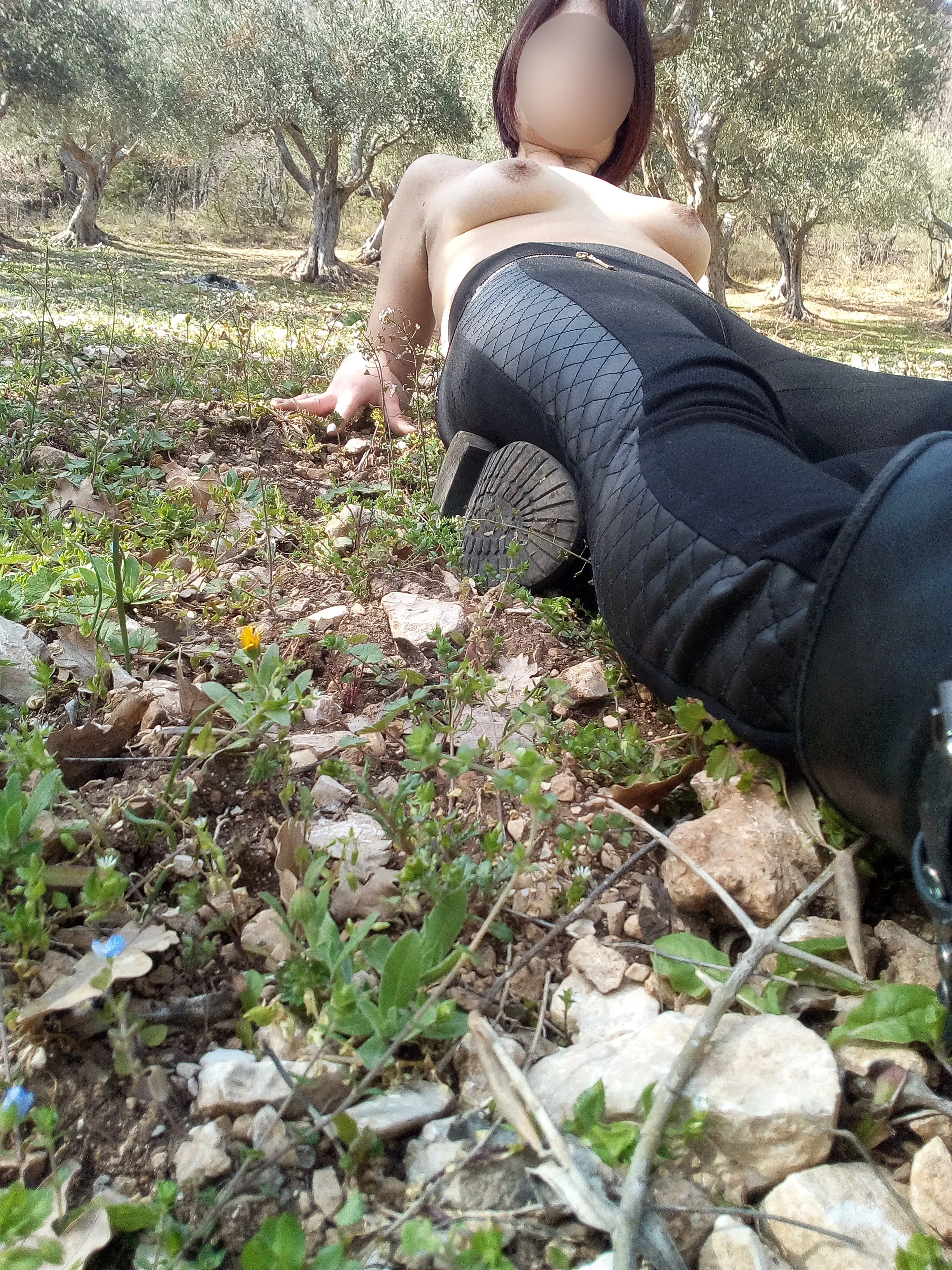 Tits out while chilling outdoor! posted by Adydream89