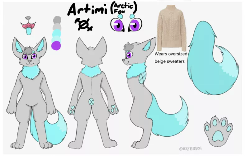 To the 4 people who’ll see this, and the 0 who’ll care. Here’s my first sheet of my Fursona by Animemes_R