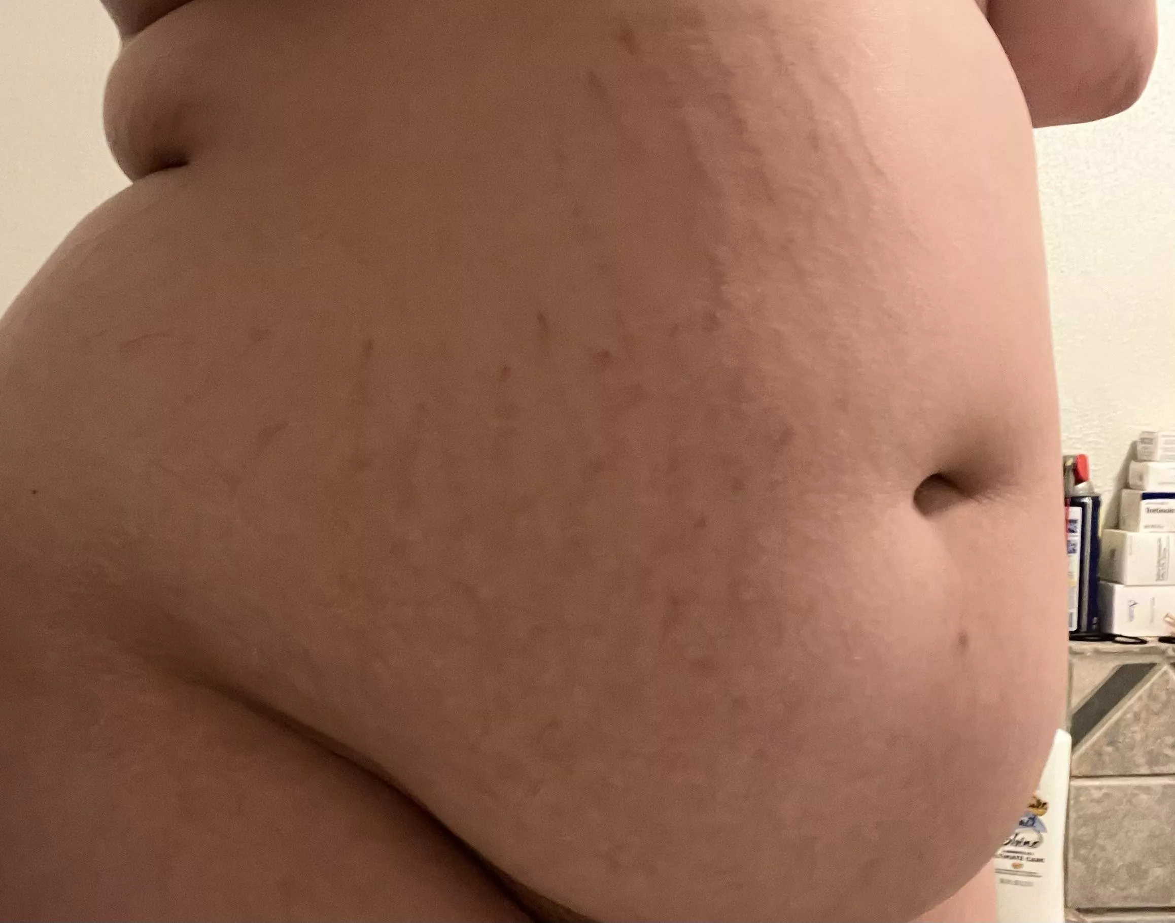 today I stuffed a quarter of a pound cheese pasta, along with three bottles of water.. i’m so tight.! posted by fuwumuted