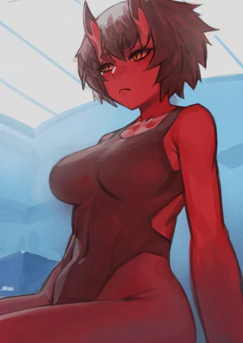 Tomboy Red Oni by @zakusiii by CommanderCyril