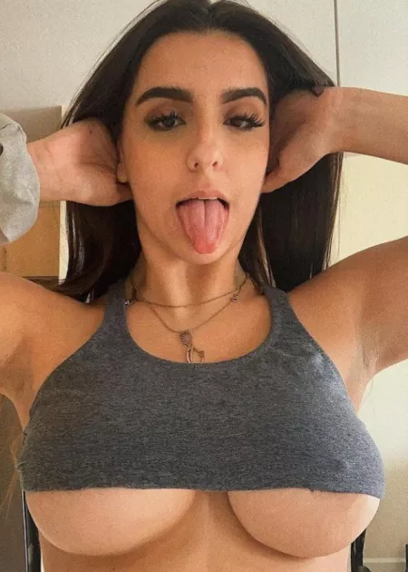 Tongue out. I'll give you some taste. by bretta104226