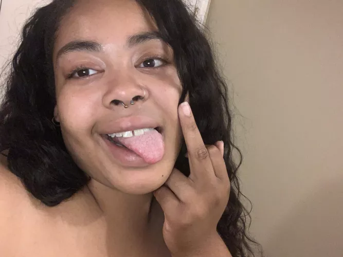 Tongue with a natural face ☀️ by Br0wn_Babe