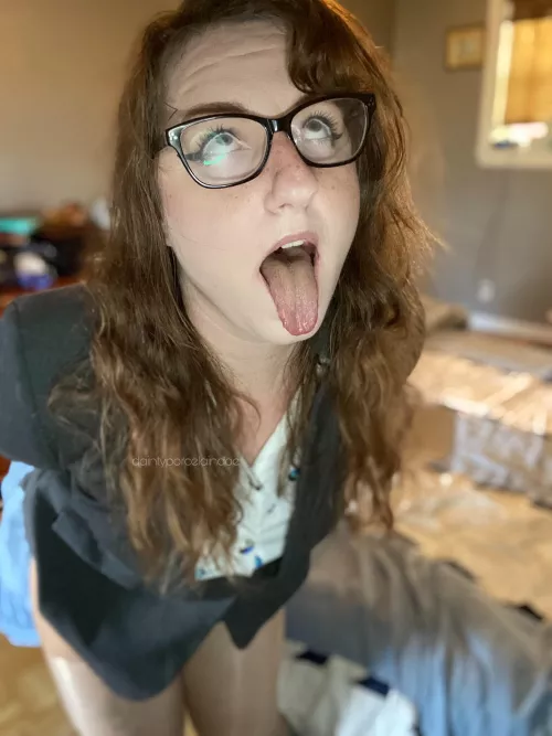 Tongues out, eyes up… wait that isn’t how the song goes? by daintyporcelaindoe