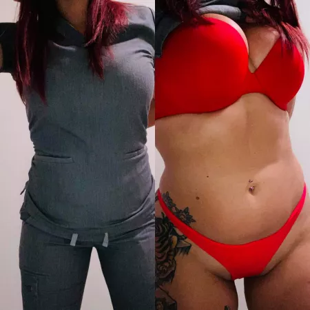 Too bad no one sees under these scrubs!!! [F] by toraodyne