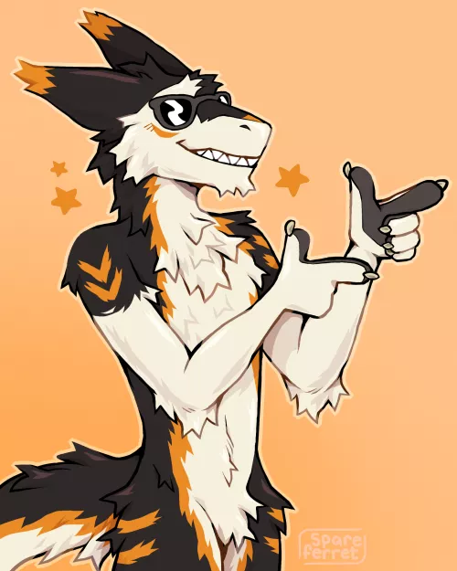 too cool (art by me, spareferret on twitter) by bonusweasel