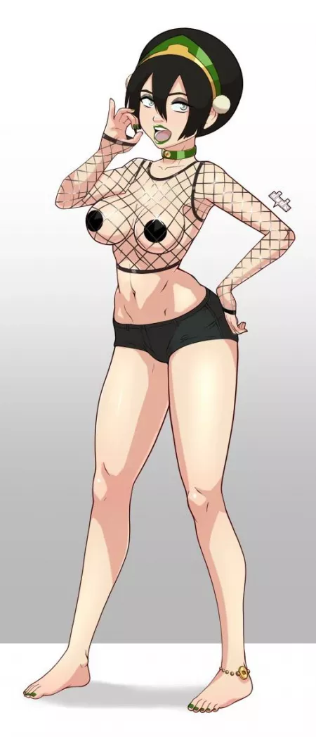 Toph in a fishnet by dude-dooodle by Endersin-ben